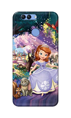 Image of PRINTFIDAA Cartoon Little Girl with Crown and Pet Animals Printed Designer Hard Case for Huawei Nova 2 Plus, BAC-L03, BAC-L21, BAC-L23 Back Cover -(e) RPM1008