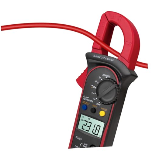 Multímetro Pinza Digital ELAYARD Modelo K44YWHVGS0221QE7457T con Medidor de Ohmios, Medición DC y AC, Rango Automático, Voltímetro y Amperímetro, Precisión Alta, Tester de Resistencia y Continuidad, Portátil Rojo miniatura 7