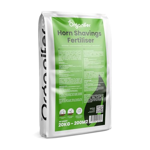 Copeaux De Corne 1-6 Mm - 20 Kg Pour 200 M2 - Engrais Azoté Organique 14% N Pour Légumes, Fruits, Pelouses Et Plantes Ornementales - Nutrition Longue Durée, Amélioration Des Sols - Organifer