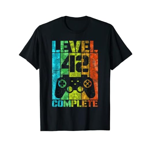 42º Cumpleaños Hombre Gamer Nivel Completo 42 Años Camiseta