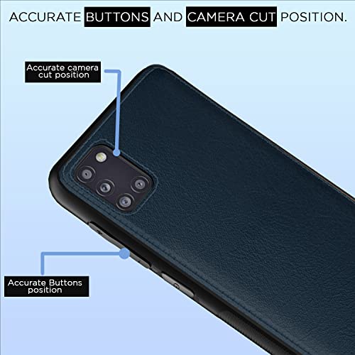 Image of Pikkme Samsung Galaxy A31 Back Cover | Flexible Pu Leather | Full Camera Protection | Raised Edges | Super Soft-Touch | Bumper Case for Samsung Galaxy A31 (Blue)
