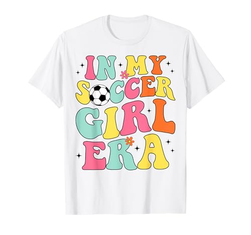 En Mi Fútbol Chica Era Retro Groovy Fútbol Chica Camiseta