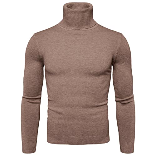 Men's Turtleneck Shirts Long Sleeve Mock Neck Slim Fit Pullover Sweater Casual Soft Knitted Thermal Undershirts Fall Outfits3