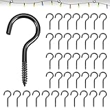 EXIN DEHCEN 40 Pezzi Ganci a Vite M3 x 40mm, Ganci Avvitabili in Metallo, Nero Ganci a Soffitto Gancio a Vite Multiuso, Ganci ad Occhiello per Piante, Tazze, Lampade, Chiavi, Decorazioni Artistich