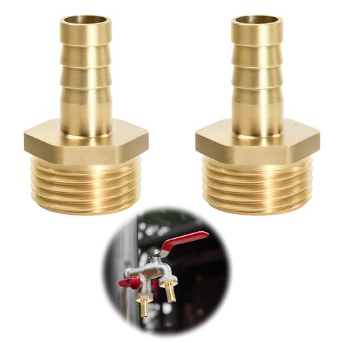 tiyiyok 2 Stück Schlauchtülle G1/2 Ag x 10mm Messing Schlauchtülle Tülle Schlauchanschluss Schlauchverbinder Stecker Adapter Außengewinde Stecker Adapter für 10mm Schlauch Innendurchmesser