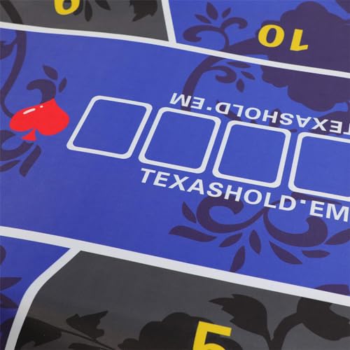 Image of PATPAT Poker Mat for Table 10 Players, 47.2 x 23.6 in Rubber Anti-Slip | Smooth Card Play, Helps Protect Table Surfaces, Stable Rubber Base, Printed Layout, Easy to Wipe, Care Guidance