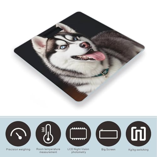 Báscula digital de baño Husky Dog con pantalla LCD grande miniatura 3
