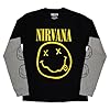 Nirvana Grunge Face Layered Long Sleeve T Shirt XXL Black #2