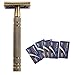 Long Handle Double Edge Safety Razor Brass Bronze Blade Replaceable Men Wet Shaving Classic Metal Manual Shavers