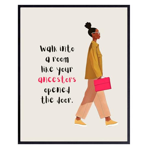 African American Womens Office Decor - Black Girl Wall Art - Black Woman Inspirational Wall Art - Boss lady African American Wall Decor - positive Quotes Wall Decor - Motivational poster 8x10