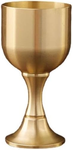Copa de cáliz de latón, copa de vino, vasos de latón, vaso de licor de metal para copa de iglesia, ritual de cáliz, fiesta, accesorios para el hogar