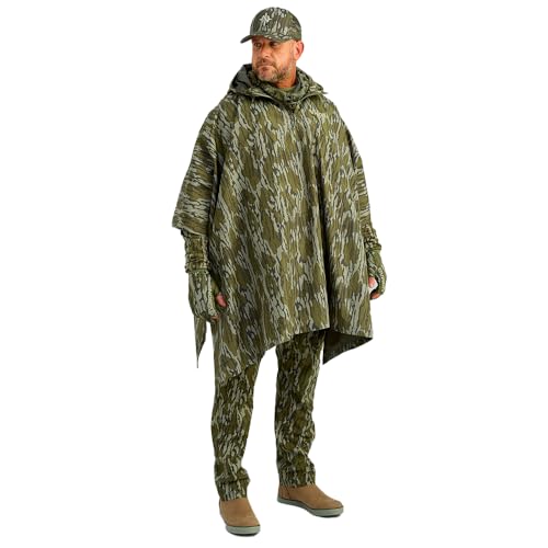 Nomad Men's Standard Packable Waterproof Camo Rain Poncho, Mossy Oak Bottomland