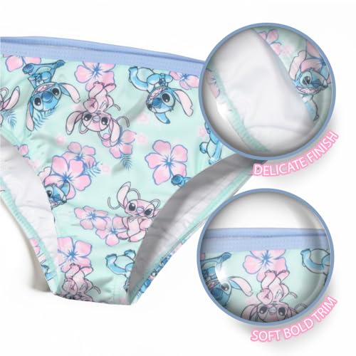 Image of Disney Lilo & Stitch Girls 2-Piece Swimsuit Set, Long-Sleeved Rash Guard and Bikini Bottoms, Quick-Drying Swimwear for Kids