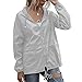 PESION Women's Waterproof Raincoat Lightweight Rain Jacket Hooded Windbreaker Grey White XXXL
