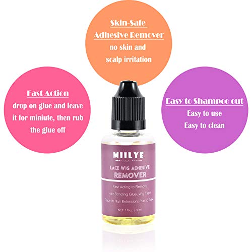 Wig Adhesive And Glue Remover Set, Invisible Waterproof Miilye Hair Replacement Bonding Glue + Solvent, Light Hold For Lace Front Wig And Poly Hairpieces, Toupee, Cosmetic Hair Systems #TOP2