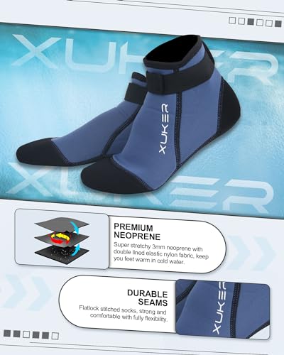 Image of XUKER 3mm Neoprene Water Socks for Beach Volleyball Sand Soccer Diving
