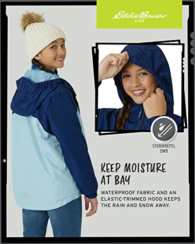 Eddie Bauer Girls' Rain Jacket - Lone Peak Waterproof 3 In 1 Insulated Windbreaker Coat With Removable Fleece Lining (5-20), Size 14-16, Dream Blue #TOP4