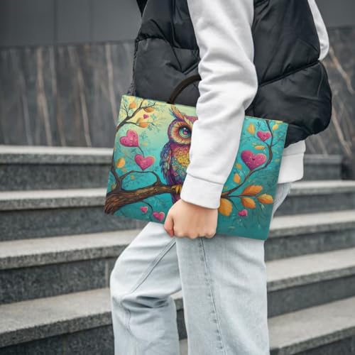 Funda para laptop 13.3 pulgadas con asas y bolsillos color búho miniatura 5