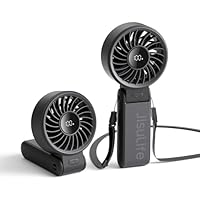 JISULIFE Handheld Fan Life7 – Ultimate Flexibility: Wide & Strong Airflow, 13H Max Cooling, 3600mAh Rechargeable, 5-Speed, LED Display, 3 IN 1 Portable Fan for Travel, Concerts, Sports Events(Black)