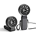 JISULIFE Ventilateur portable, ventilateur portable avec écran LED [refroidissement maximum 19,5 heures] 5000 mAh, plié à 150 °, 5 vitesses, lanière ; Éventail 3-EN-1 Main/Bureau/Cou - Noir