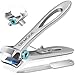 Nail Clippers For Thick Nails - DRMODE 15mm Wide Jaw Opening Stainless Steel Oversized Fingernail and Toenail Clippers Cutter with Fingernail File for Men & Women Big