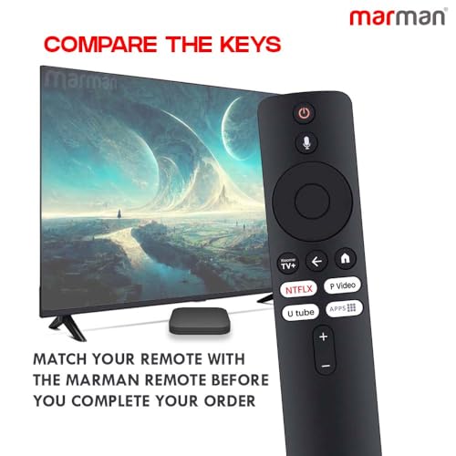 Image of Marman Compatible for Mi Tv Remote Control Orginal for Smart LED UHD HD 4k Android Redmi Xiaomi Television Remote with Bluetooth and Voice Command Feature - Pairing Must