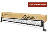 Soporte de montaje lateral y amplia aplicación: un soporte resistente puede fijar firmemente la barra de luz a prueba de golpes y la prevención de fracturas en terrenos irregulares. Nuestra barra de luz puede ser compatible con casi todos los Jeeps, 4x4, motocicletas, SUV, camiones, vehículos todo terreno, automóviles, barcos, Iluminación de jardín, iluminación de patio trasero, luz de respaldo, iluminación fuera de carretera, iluminación de construcción, etc.