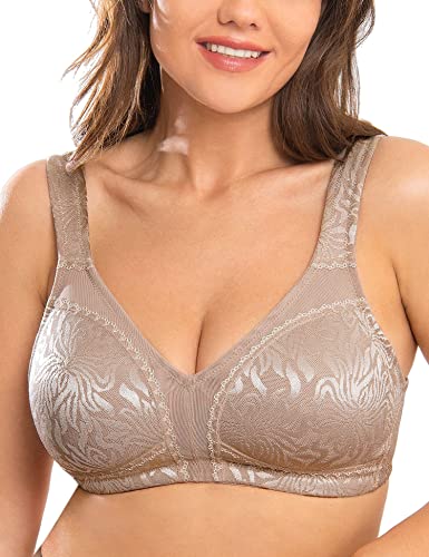 Wingslove Women's Full Coverage Non Padded Comfort Minimizer Wire-Free Bra Plus Size2