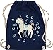Shirtracer Tiermotiv Animal Print - Süßes Pony - Unisize - Navy Blau - rucksack pferd - WM110 - Turnbeutel und Stoffbeutel aus Baumwolle