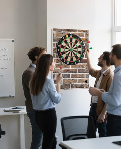 ANZOME Brick Pattern Dart Board Wall Protectors, 36" H x 24" W x 0.5" Thick - Fits 18" Dartboards, Decorative Corkboard Alternative