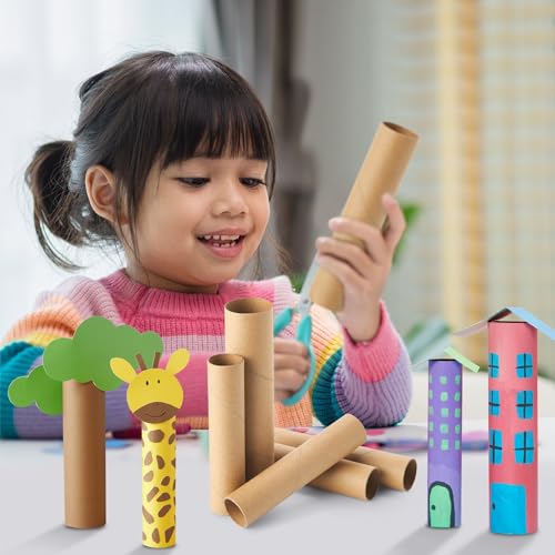 Bright Creations Brown Paper Cardboard Craft Tube Rolls (50-Pack) - 2 Sizes, 25 of Each, 15.2 and 19 cm Tall