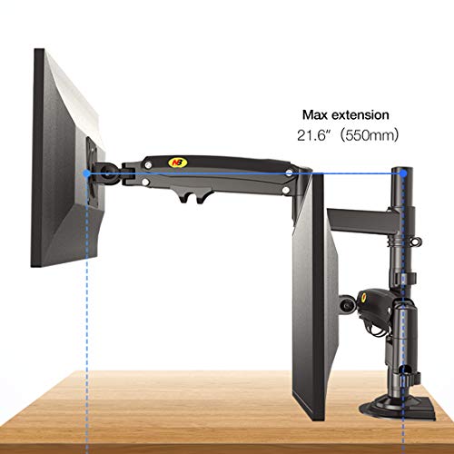 NB North Bayou Suporte de mesa para monitor duplo, braço giratório para monitor de computador com mo