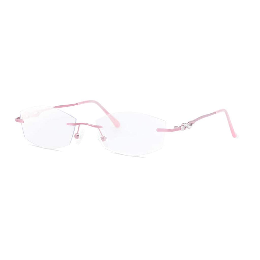 Augenoptik Brille 2.0, Automatische Lese Grad Lesebrille, Frühlings-Scharnier, blaues Licht Blocking Gläser, Anti Glare, UV Fliter Objektiv, Rechteck Brillen (Color : Pink, Size : 1.0)