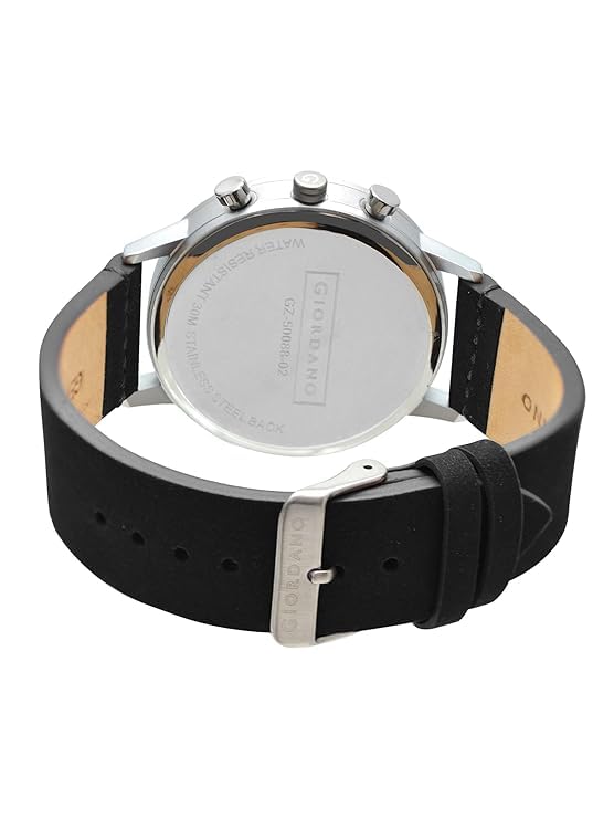 Image of Giordano Analog Sporty Multi-Functional Watch for Men with Round Shape dial and Leather Strap