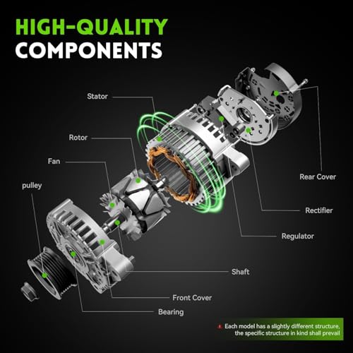 Image of 13893N Alternator L4 1.7L Compatible with Honda Civic, Acura EL 2001-2005, 70A 12V, 06311PLM505RM, 31100-PLM-A01A02, AHGA50, AMT0125, 400-48035, 90-27-3268