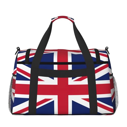 British flag print Travel Duffle Bag Gym Bag for Women,Puffer Tote Bag,Weekender Overnight Bag Organizer2