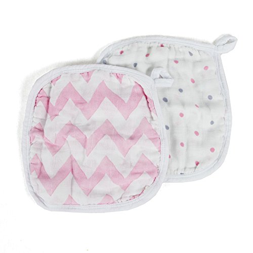 Image of Ultra Soft Baby Washcloths, Rayon derived from Bamboo, 2 Count 8 inch x 8 inch (Pink)