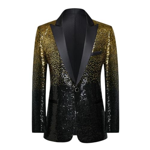 Blazer de costume pour homme dégradé à paillettes chic