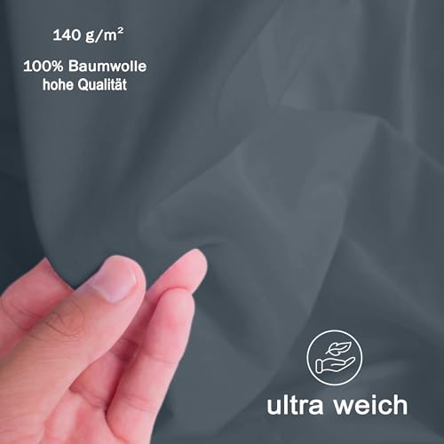 Camry Spannbettlaken 180x200cm - 200x200cm Grau Baumwolle Bettlaken Jersey Spannbetttuch Oeko-Tex – Ansicht 3