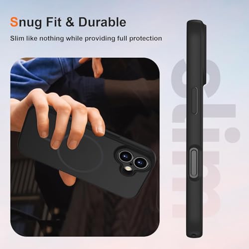 Coque magnétique pour iPhone 17 KPPIT compatible MagSafe avec cordon noir