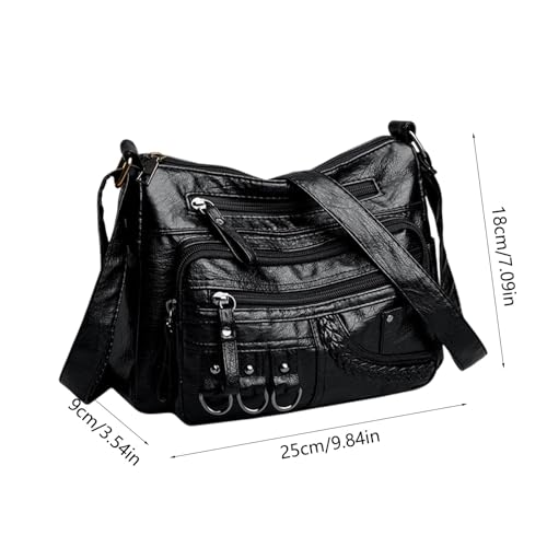 Hand Bag, Purses for Women, Soft & Washable Leather, Trendy Crossbody Bag, Spacious Large Capacity for Daily Use, Red2