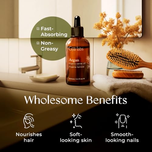 Gya Labs USDA Aceite de argán orgánico para el crecimiento del cabello - Aceite de argán 100% puro de Marruecos - Aceite de argán para el cabello Bueno para hidratar la piel y la cara (100 ml) - imagen 5