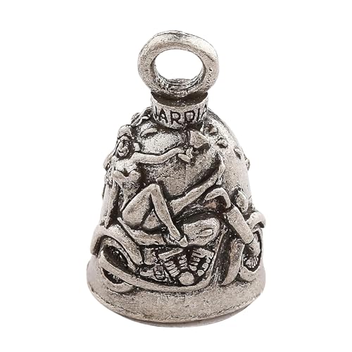 Image of Guardian Bell Good Luck Bell w /Keyring & Black Velvet Gift Bag | Motorcycle Bell | Lead-Free Pewter | Made in USA