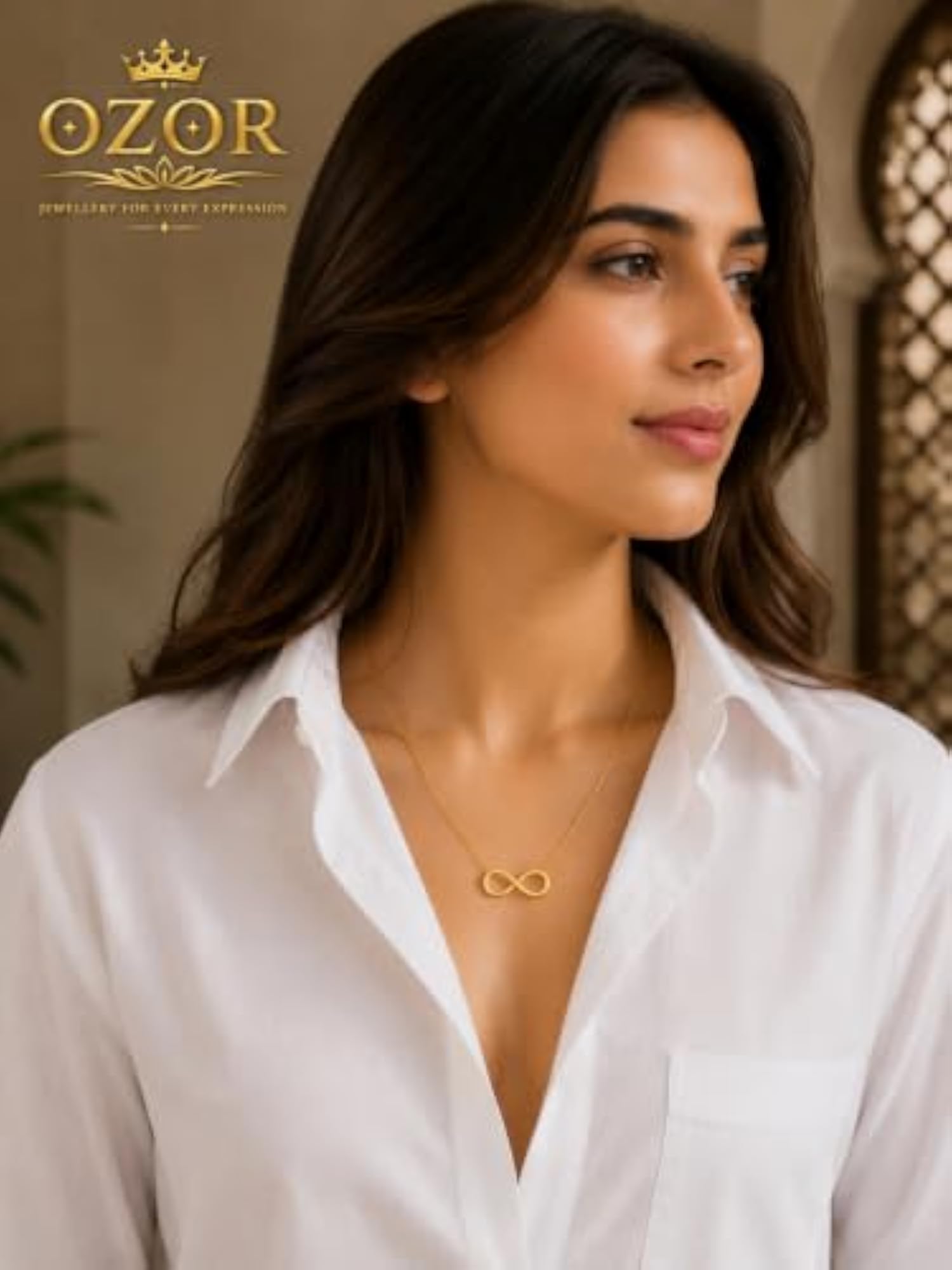 Infinity Pendant with Chain, Elegant Finish Necklace