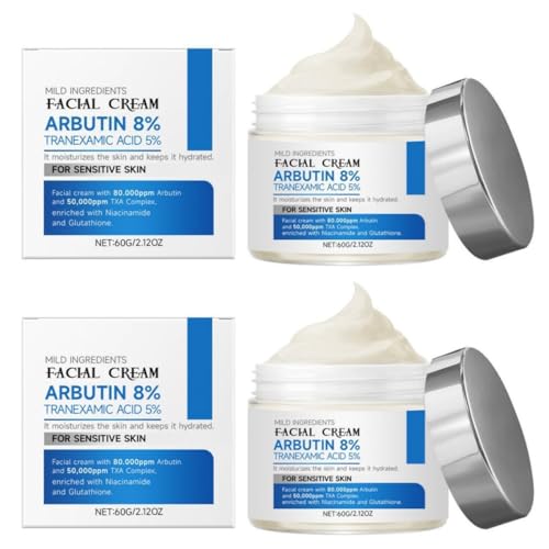 Crème de nuit arbutine 8% pour estomper les taches brunes des peaux sensibles