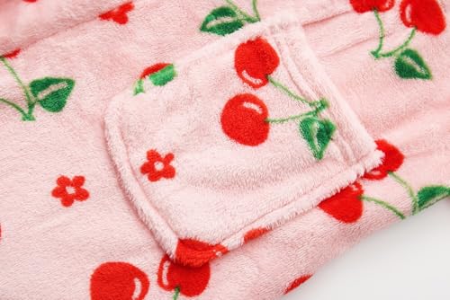 Image of Kids Hooded Bathrobe Girls Soft Plush Hooded Flannel Pajamas Sleepwear Boys Spa Robe