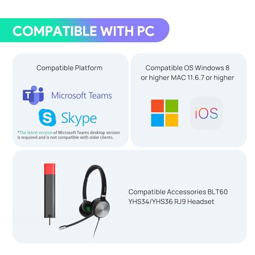 Yealink MP45 Microsoft Teams Certified USB Desk Phone,Cost-Effective Alternative to MP50,NOT SIP/VoIP Phone | Plug&Play via USB-A/C Cable | Powered by Computer | Dedicated for Teams & Skype - Image 5