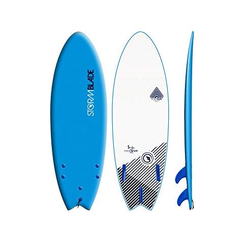 StormBlade 5ft6 Storm Blade Swallow Tail Surfboard // Foam Wax Free Soft Top Shortboard for Adults and Kids Cover