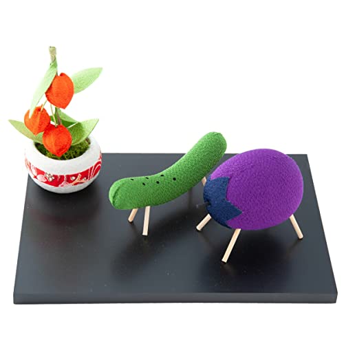 精霊馬 ほおずき お盆飾り お供え コンパクト オリジナル精霊馬塗台セット (A.黒台) 日本製 [FUN fun]