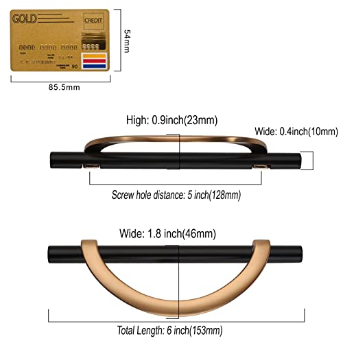 Amerdeco 10 Pack Black Brushed Gold Cabinet Pulls 5 Inch(128MM) Hole Centers Kitchen Cabinet Handles Hardware Kitchen Handles for Cabinets Cupboard Handles Drawer Pulls… by Amerdeco - Image 6
